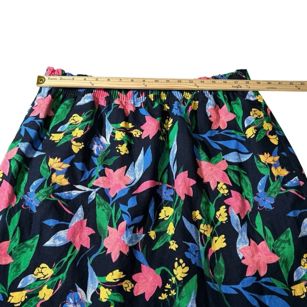 J. Crew Factory Linen Blend Floral Skirt Size 18 Pull-On Tropical Resort